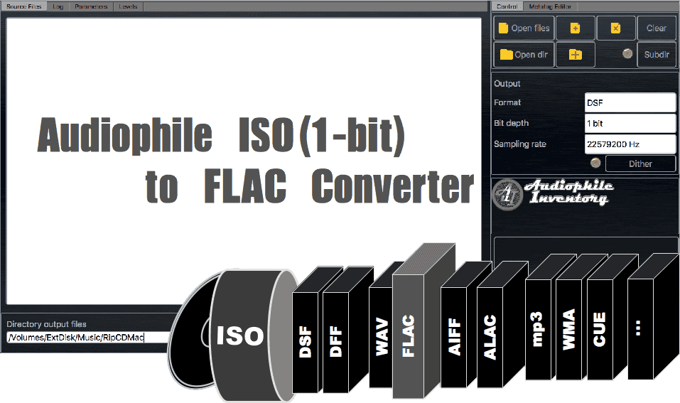 User Interface of AuI ConverteR - audio converter of SACD ISO to FLAC files