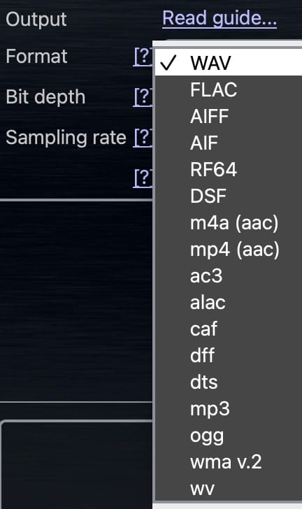 aui converter audio file foremats