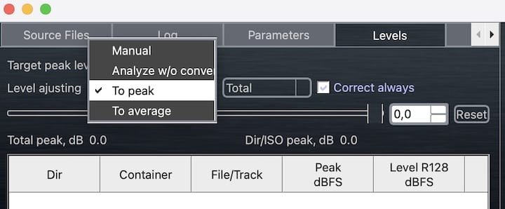 Normalisieren von Audio für die ISO-zu-DSD-Konvertierung