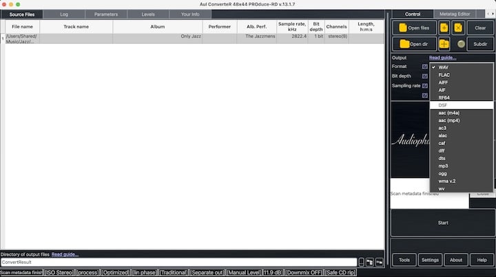 screenshot AuI ConverteR supported formats