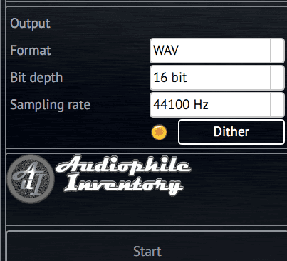 Audio converter output format