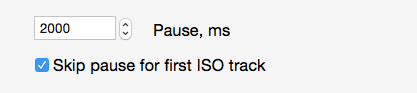 How remove 2 second pause begin first ISO track
